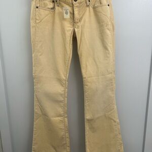 Abercrombie & Fitch yellow Flare Wide Leg corduroy